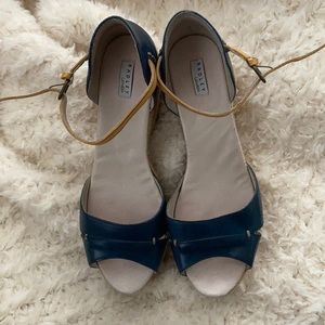 Radley London Raffia leather platform sandals • 39